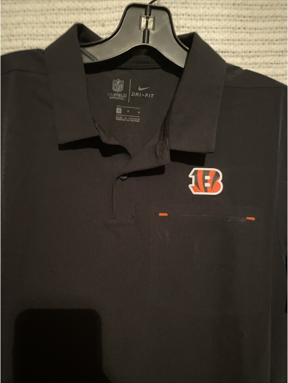 Nike Dri-FIT Cincinnati Bengals NFL Polo Shirt Men’s Size M. Black Team Sideline